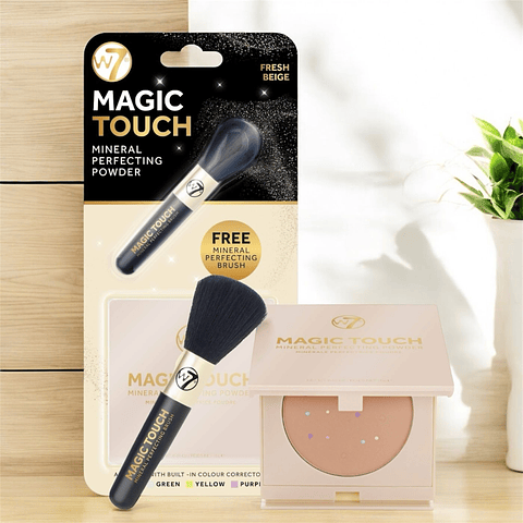 W7 - Conjunto pó translúcido + pincel Magic Touch