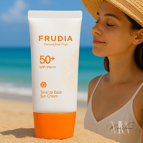 FRUDIA - Protetor Solar facial SPF 50+ iTone-Up Base (iluminador e uniformiza o tom da pele)