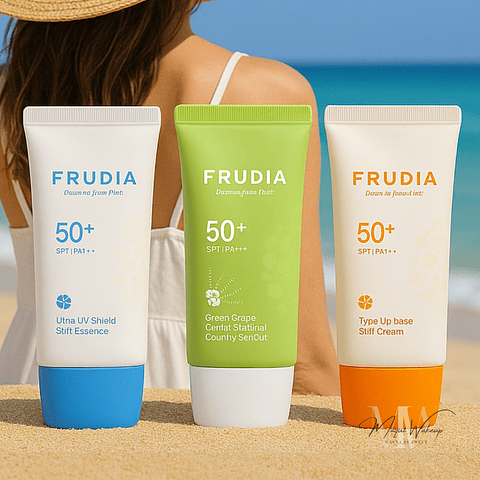 FRUDIA - Protetor Solar facial SPF 50+ iTone-Up Base (iluminador e uniformiza o tom da pele)