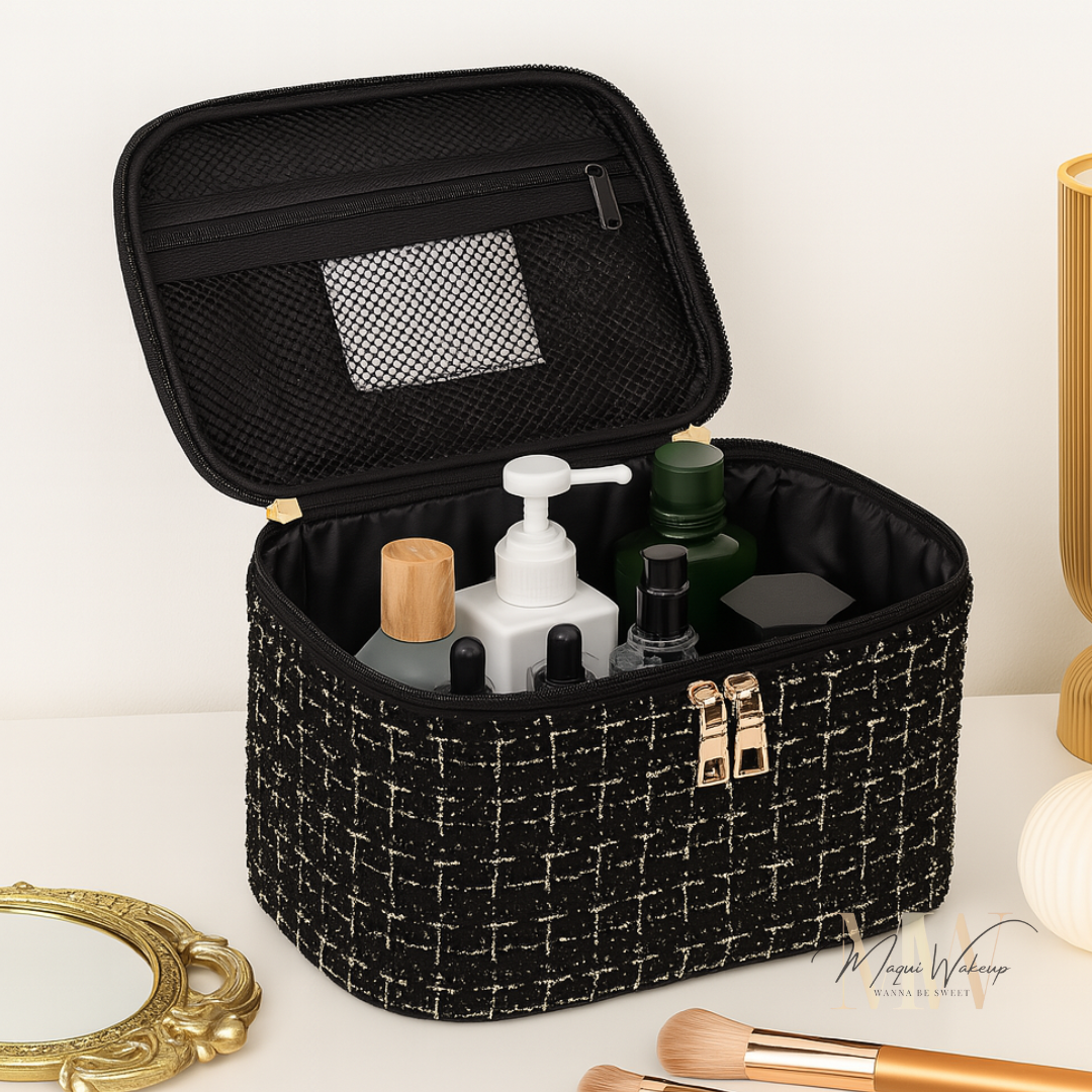 Bolsa de maquilhagem/skincare TweedLuxe – Noir 2