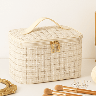 Bolsa de maquilhagem/skincare TweedLuxe – Ivory