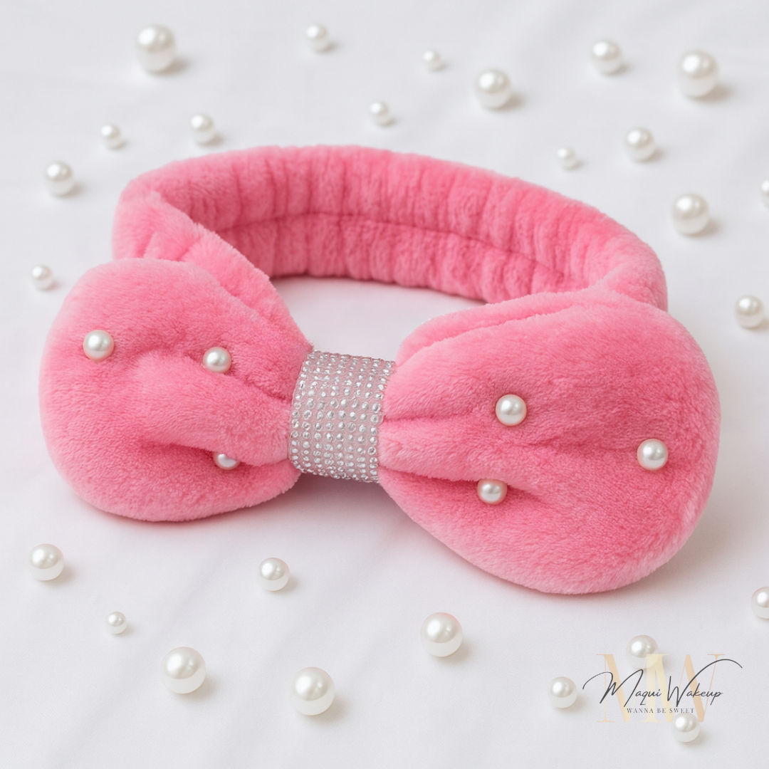 Maquiwakeup - Faixa de Cabelo Fluffy Pearl - Rosa 1