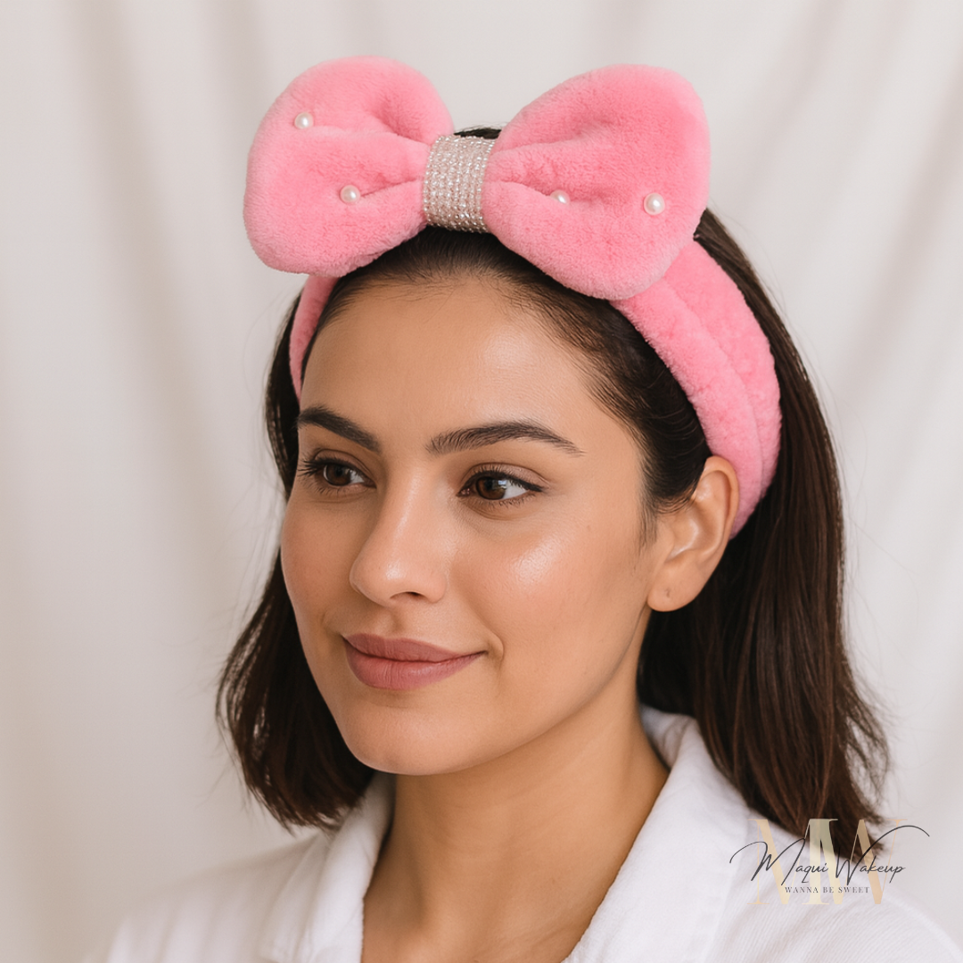 Maquiwakeup - Faixa de Cabelo Fluffy Pearl - Rosa 2