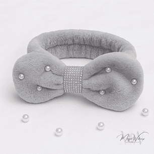 Maquiwakeup - Faixa de Cabelo Fluffy Pearl - Cinza