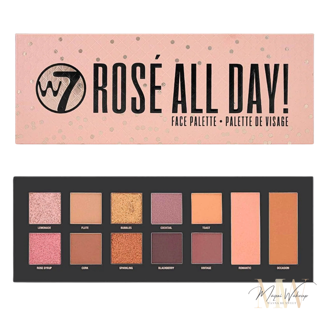 W7 – Paleta de sombras multifuncional Rosé All Day 1