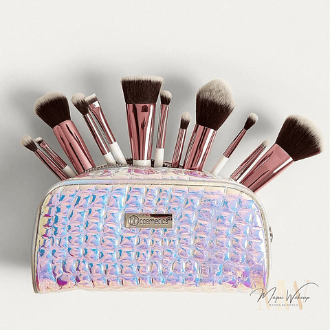 BH Cosmetics - Conjunto de 12 pincéis + bolsa - Crystal Quartz