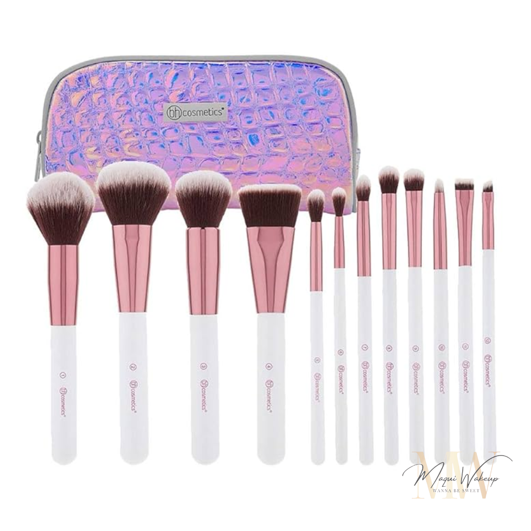 BH Cosmetics - Conjunto de 12 pincéis + bolsa - Crystal Quartz 2