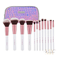 BH Cosmetics - Conjunto de 12 pincéis + bolsa - Crystal Quartz - Thumbnail 2