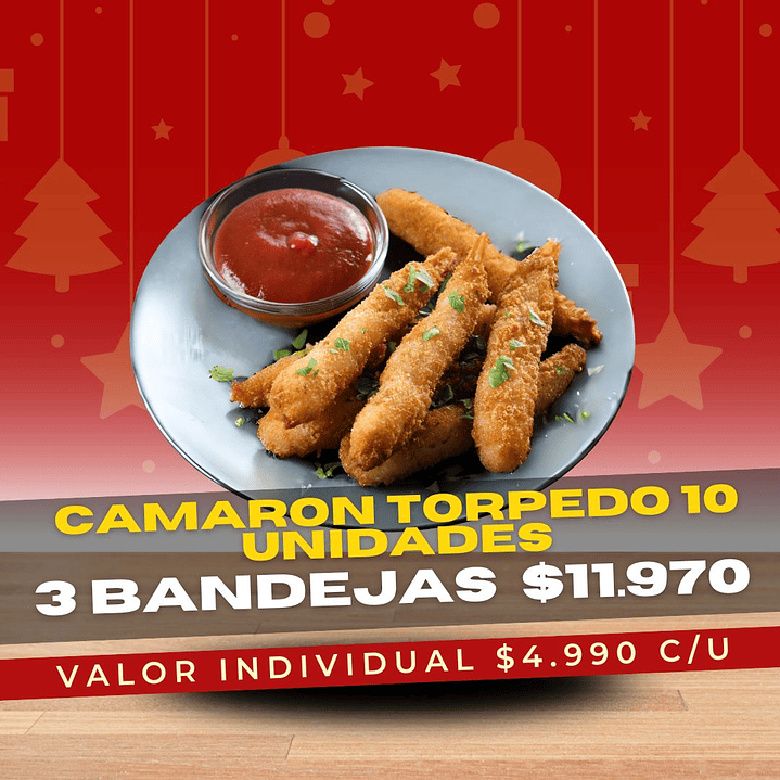 Camarón Torpedo 3 Bandejas (30 Unidades) 1