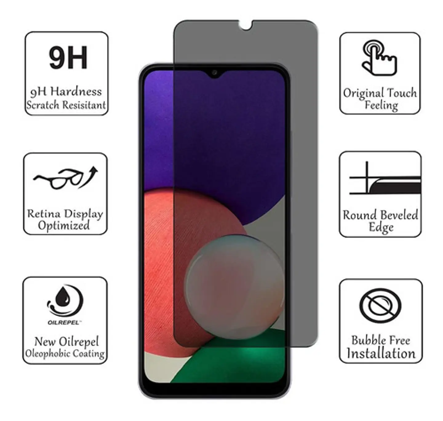 Samsung A22 4g Lámina Anti-espía  1