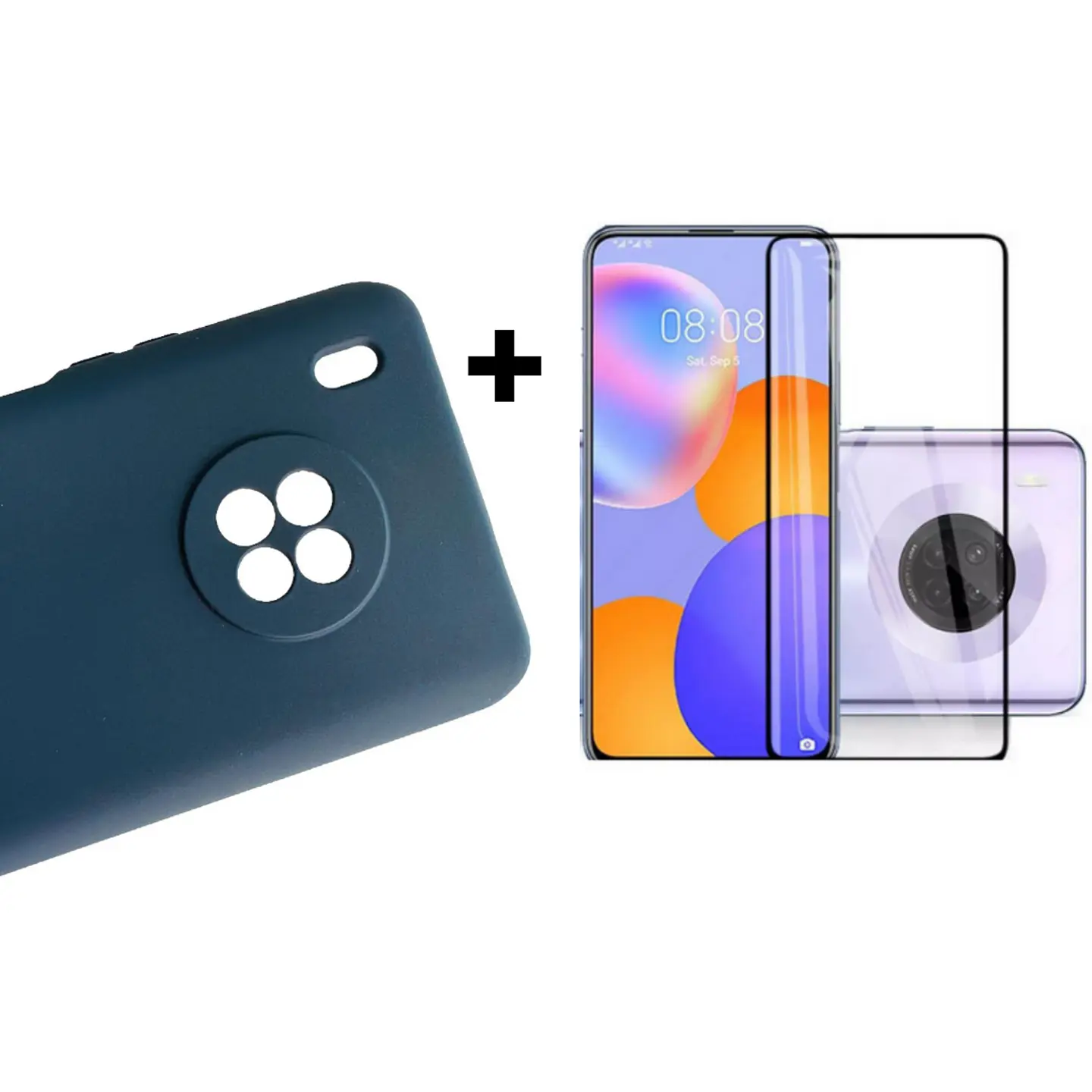 Carcasa Para Huawei Y9A Silicona Color + Mica   1