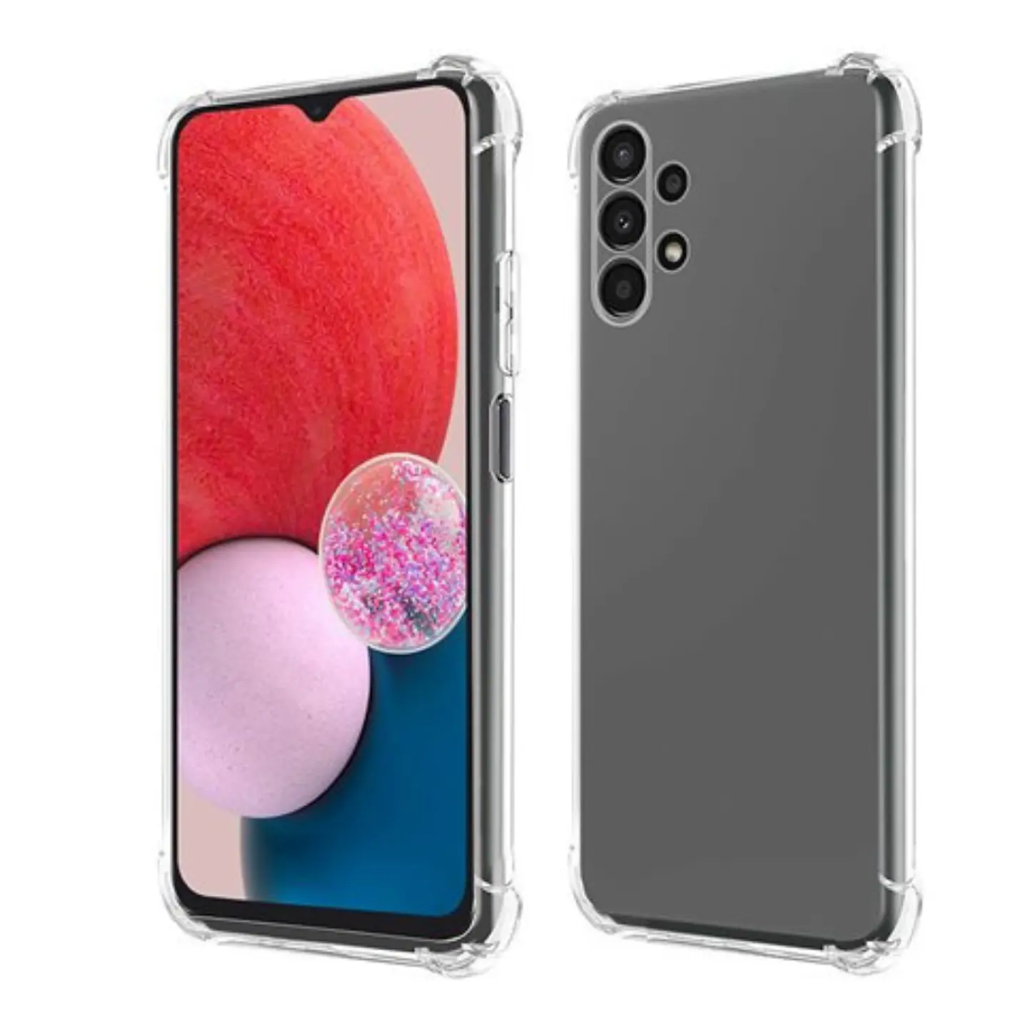 Carcasa Para Samsung A13 4g Transparente Reforzada + Mica Lámina  2