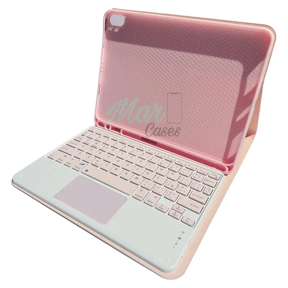 Funda + Teclado y Touchpad (mouse) Rosado iPad Air 4ta - 5ta Gen 10.9