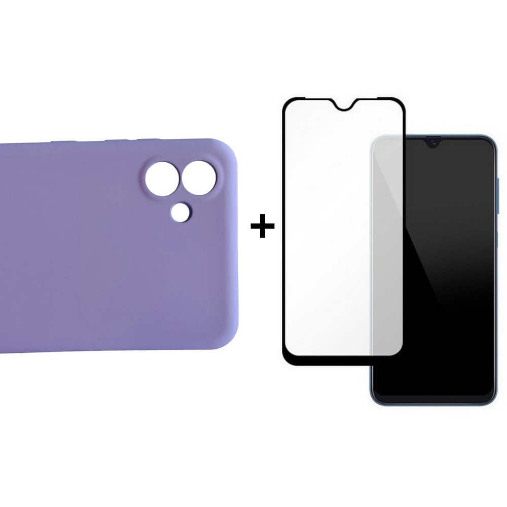 Carcasa Para Samsung A04 Normal Silicona Color + Mica Lámina