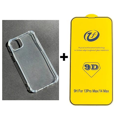 Carcasa Para iPhone 14 Plus Transparente Reforzada + Mica Lámina