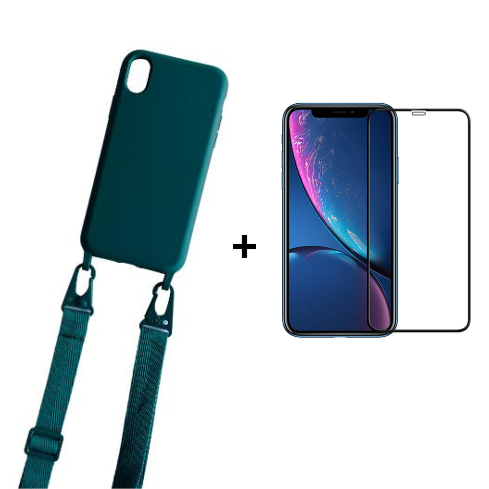 Carcasa Para iPhone Xr Colgante Ajustable Color + Lámina