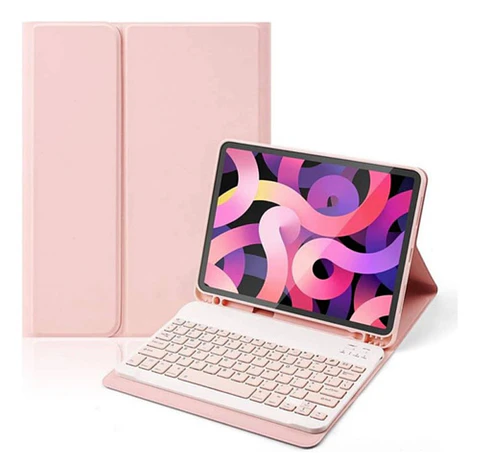 Funda + Teclado Rosado iPad 10ma Generación 10.9" Con Ranura