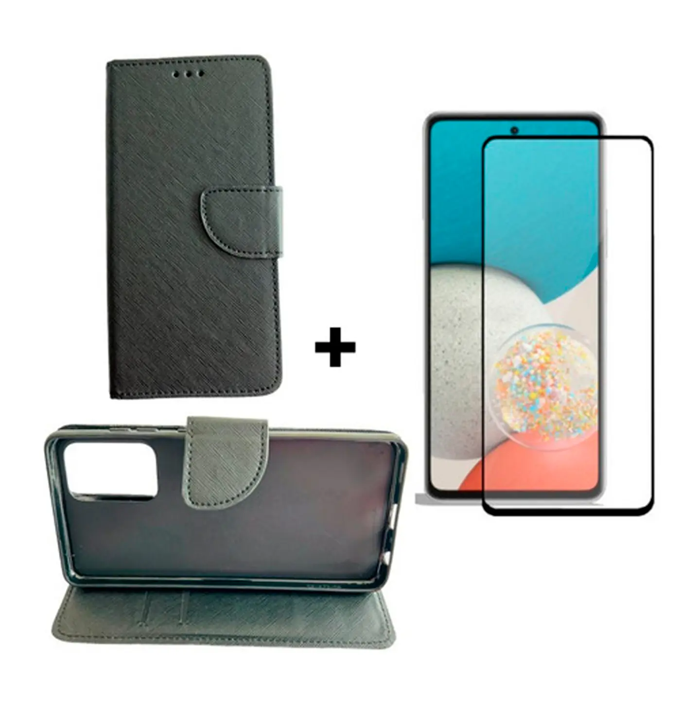 Carcasa Para Samsung A72 Flip Cover Agenda + Mica Lámina 2