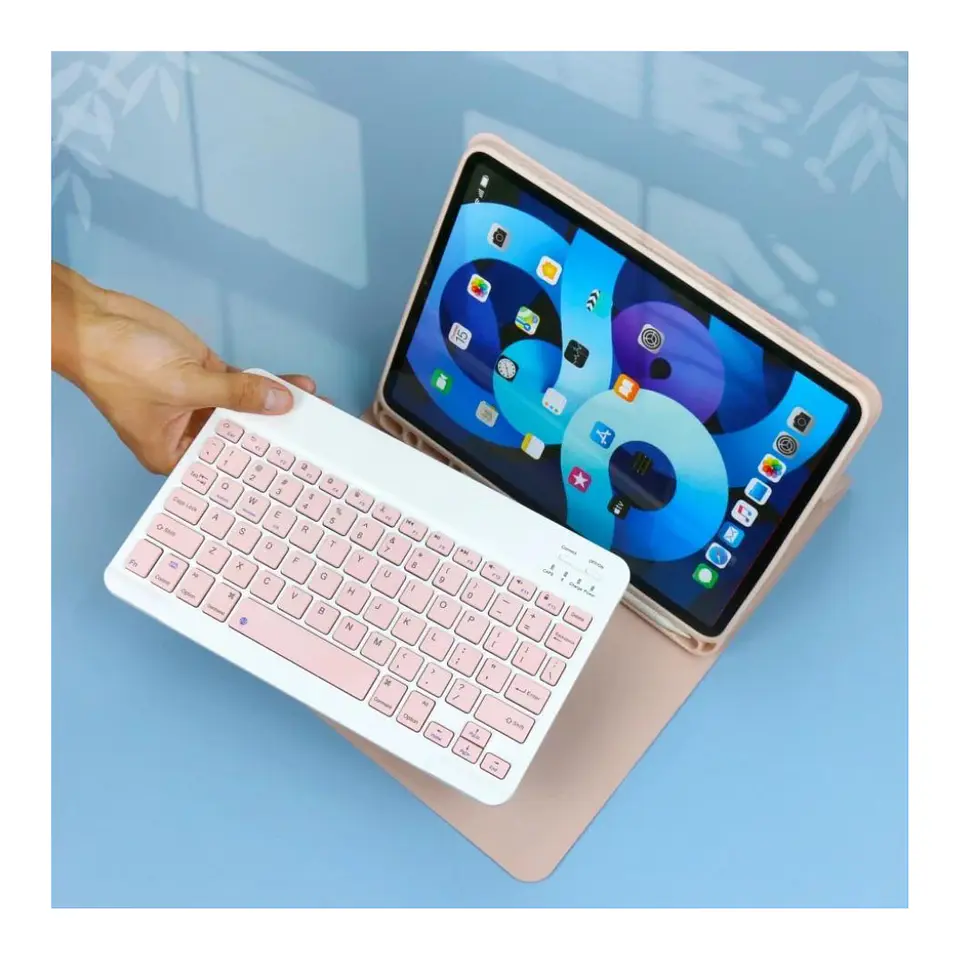 Funda + Teclado Rosado iPad Air 4ta - 5ta Gen 10.9