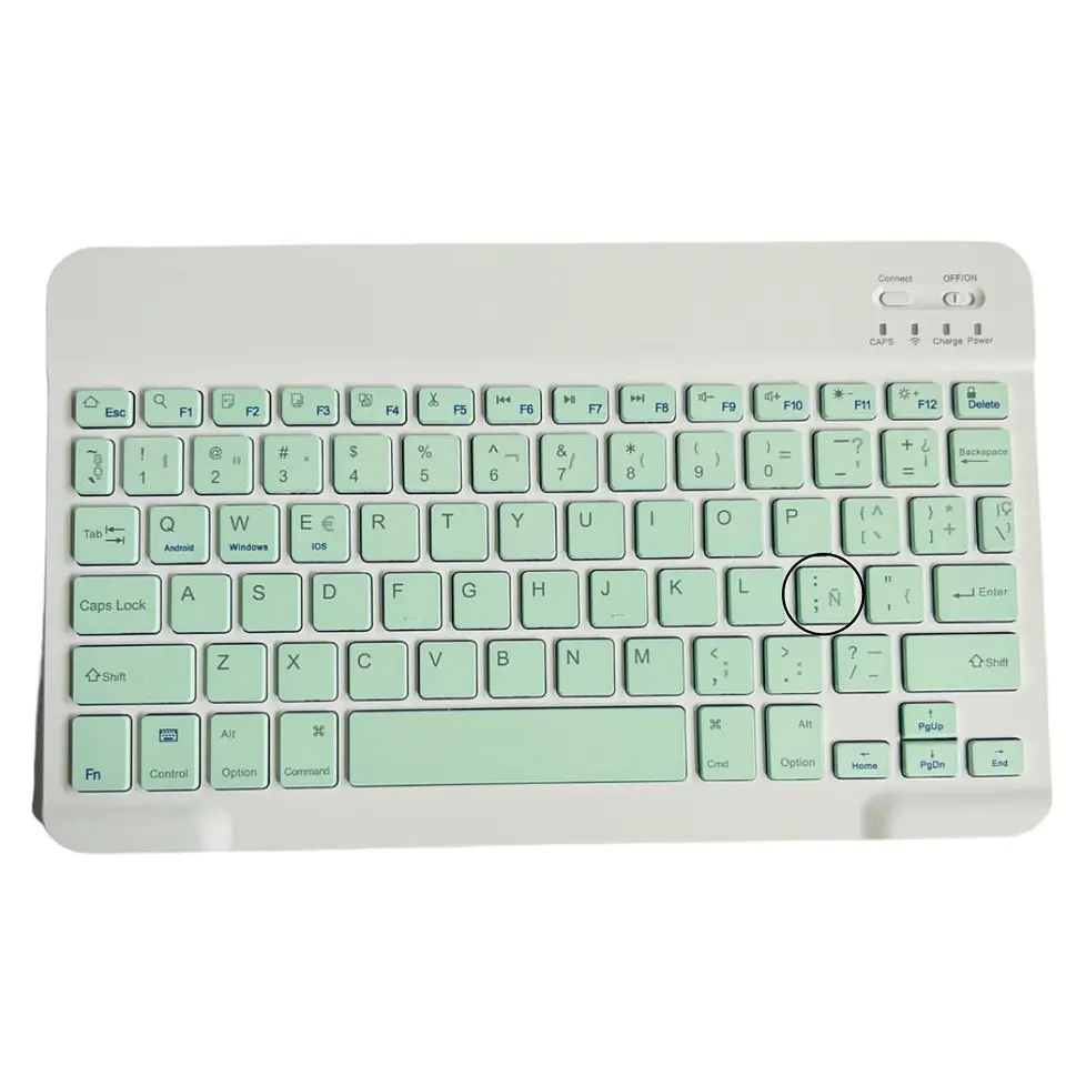 Funda + Teclado Verde Agua iPad 7ma/8va/9na Gen 10.2