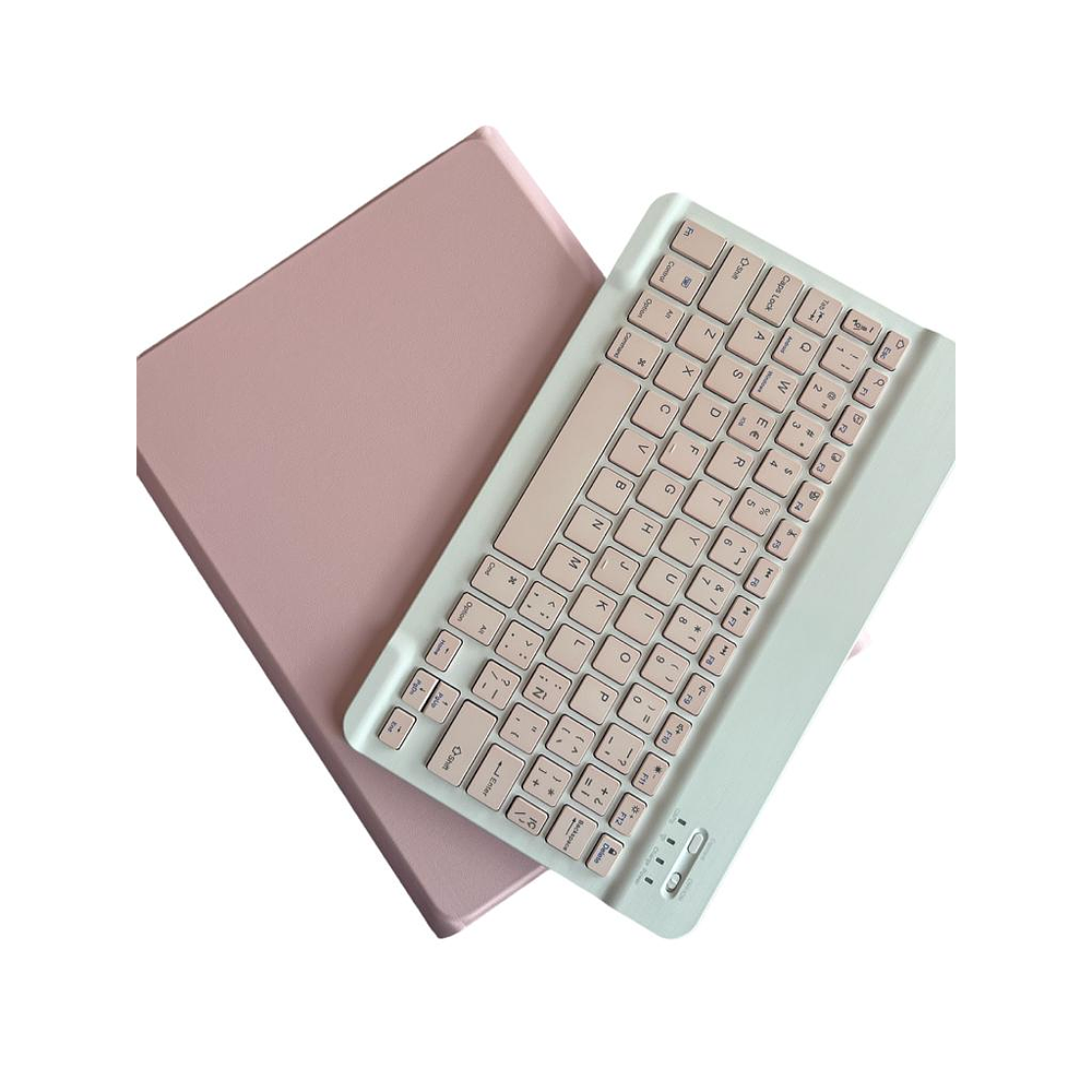 Funda + Teclado Rosado iPad 7ma/8va/9na Gen 10.2" Ranura Apple Pencil