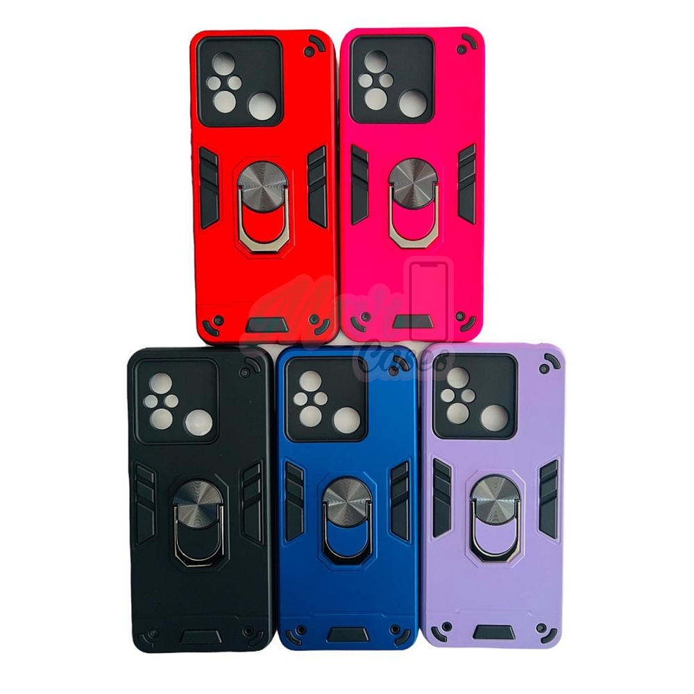 Carcasa Para Xiaomi Redmi 12c Anti Golpes Anillo Colores