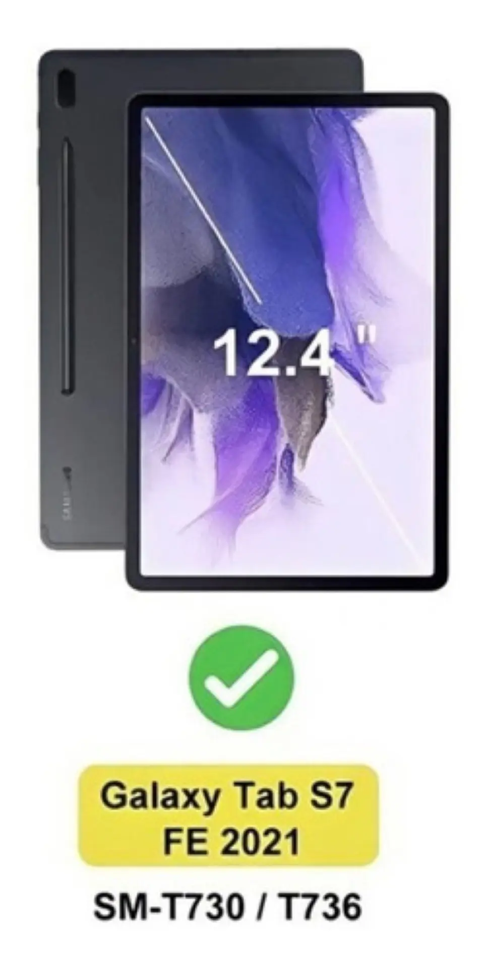 Lámina Mica Vidrio Templado Para Samsung Tab S7 Fe 2021 12.4