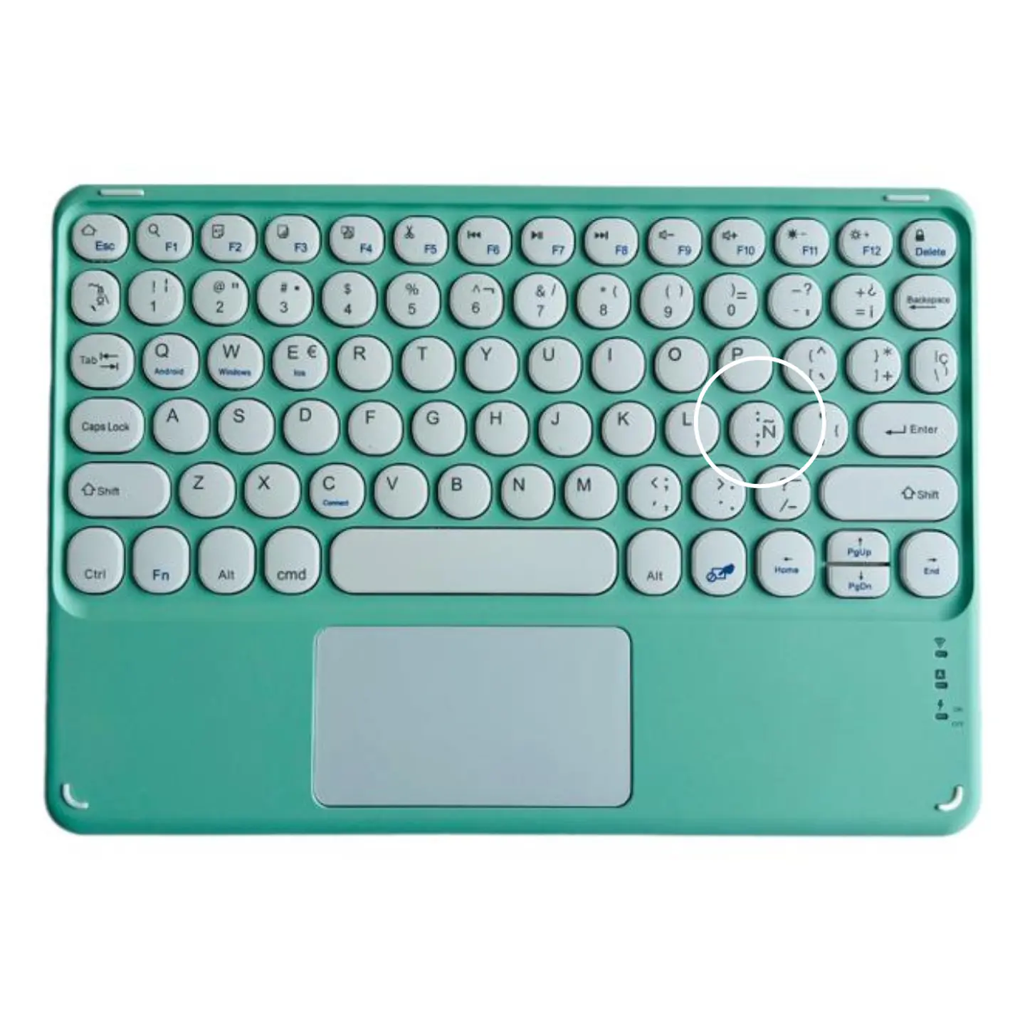 Teclado Inalámbrico Bluetooth Con Mouse (touchpad) Verde Menta 1