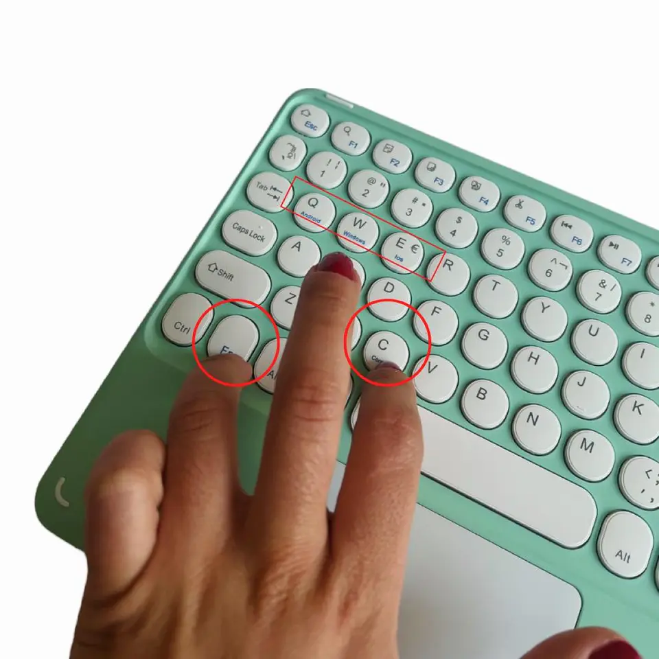 Teclado Inalámbrico Bluetooth Con Mouse (touchpad) Verde Menta 3