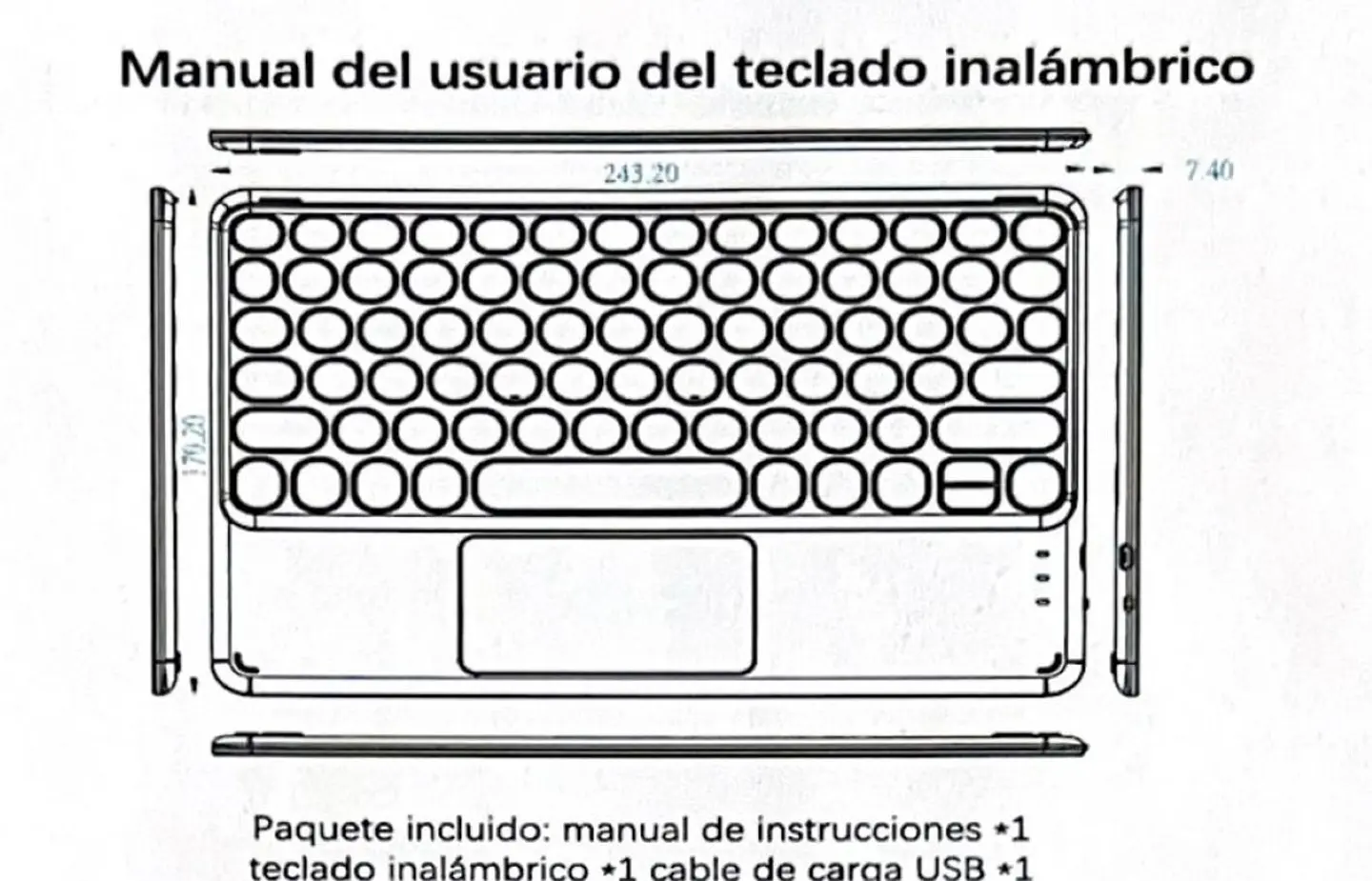 Teclado Inalámbrico Bluetooth Con Mouse (touchpad) Verde Menta 5
