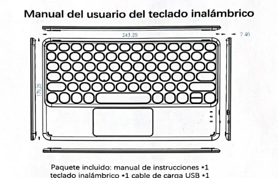 Teclado Inalámbrico Bluetooth Con Mouse (touchpad) Verde Menta 5