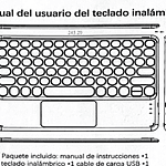 Teclado Inalámbrico Bluetooth Con Mouse (touchpad) Negro