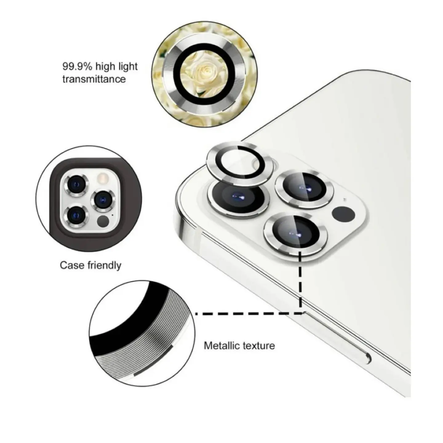 Protector De Lentes Para Cámara iPhone 15 Pro/ 15 Pro Max 10