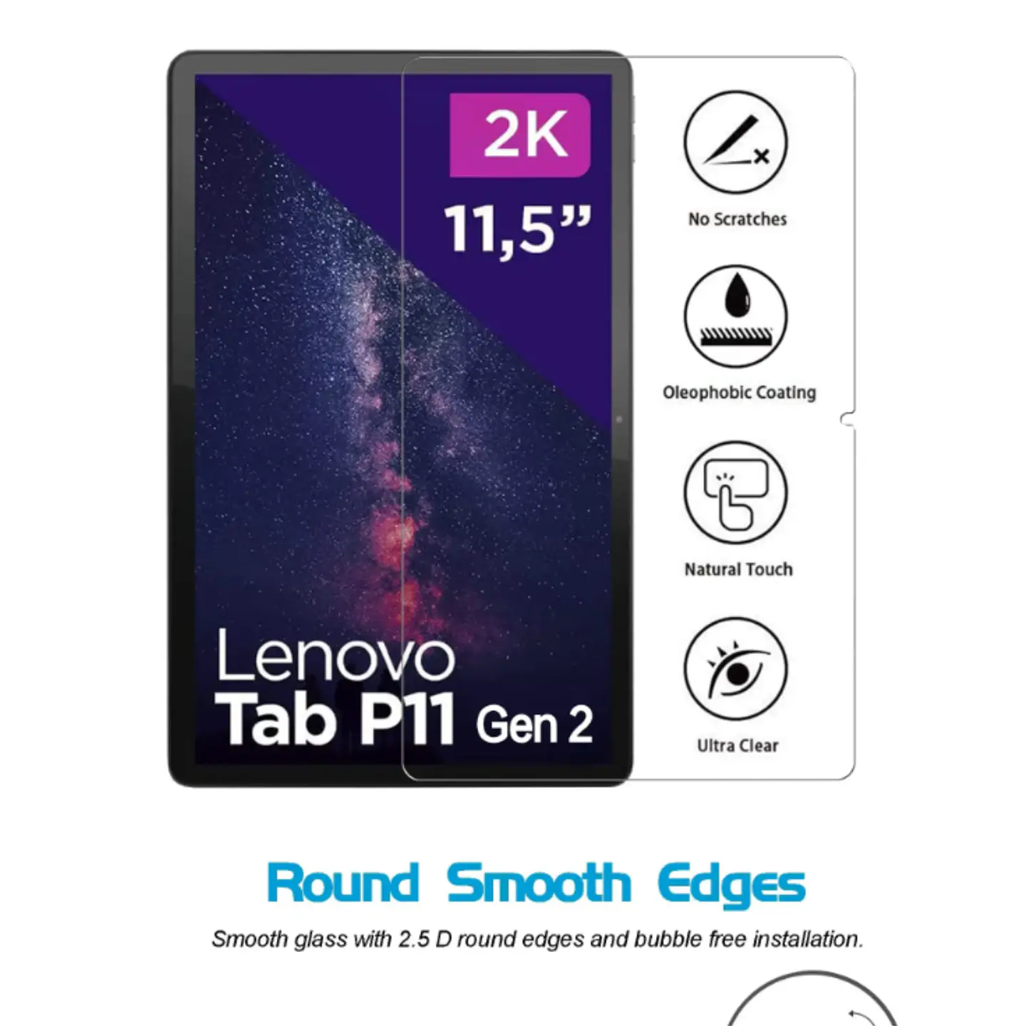 Lámina Mica Vidrio Para Tablet Lenovo Tab P11 2da Gene 11.5 1