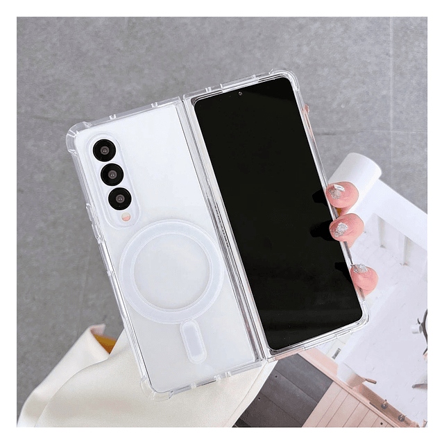 Carcasa Magsafe Para Samsung Z Fold 3 Transparente