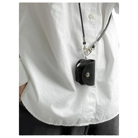 Cordón Colgante Estuche Protector De Cuero Para Airpods 1/2