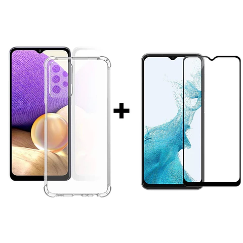 Carcasa Para Samsung A23 Transparente Reforzada + Mica Lámina