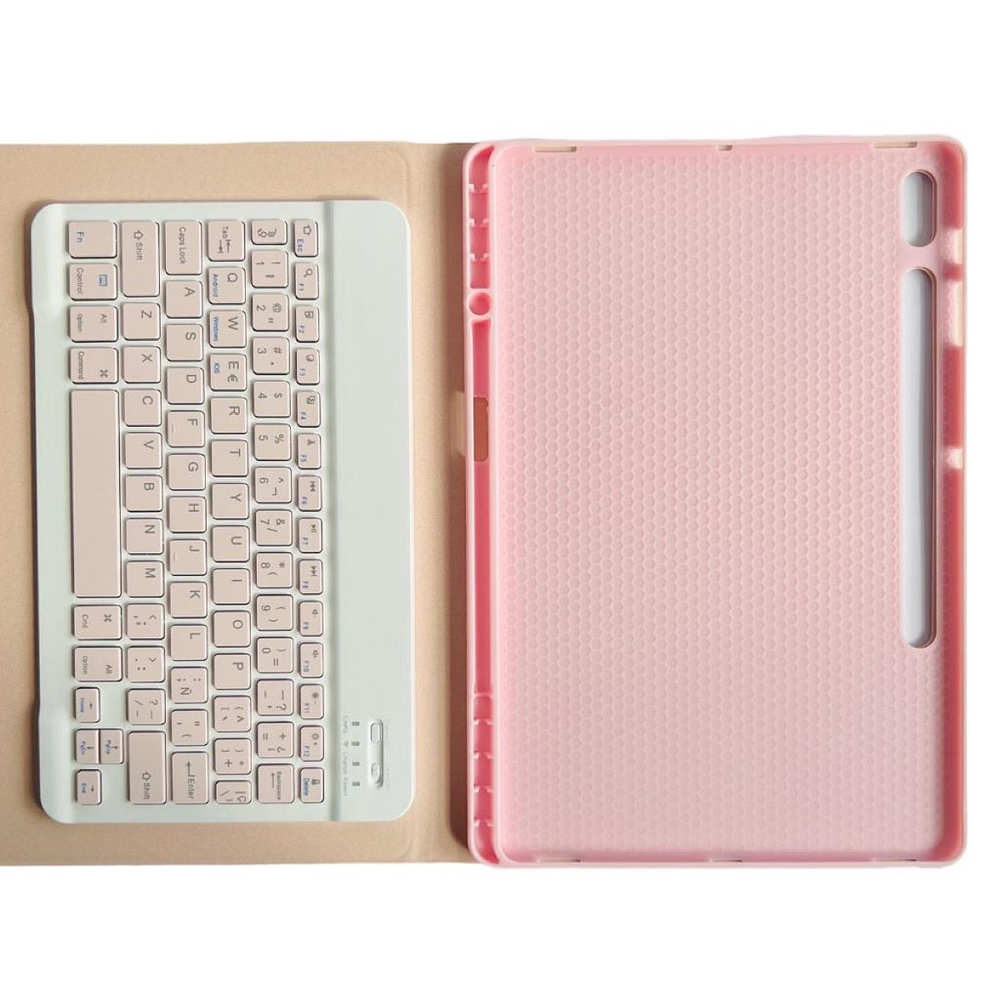 Funda Con Teclado Rosado Para Samsung S8 Ultra/S9 Ultra 14.6 Español