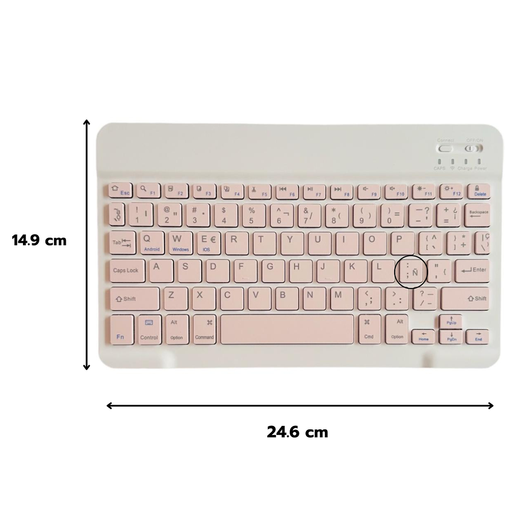 Funda Con Teclado Rosado Para Samsung S9/S9 Fe 10.9 Español