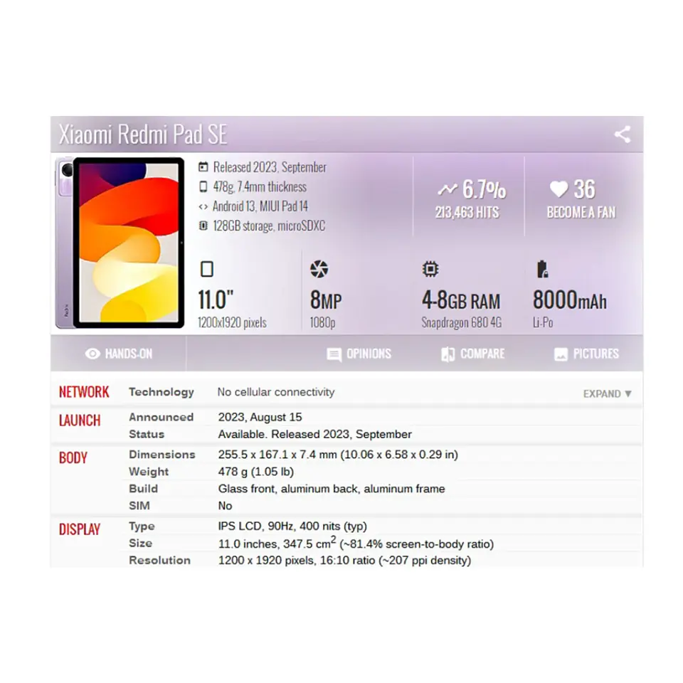 Carcasa Transparente Reforzada Para Tablet Xiaomi Pad SE 11