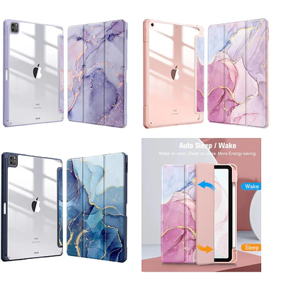 Funda Smart Cover Clear Mármol Para iPad Air 4ta 5ta 10.9
