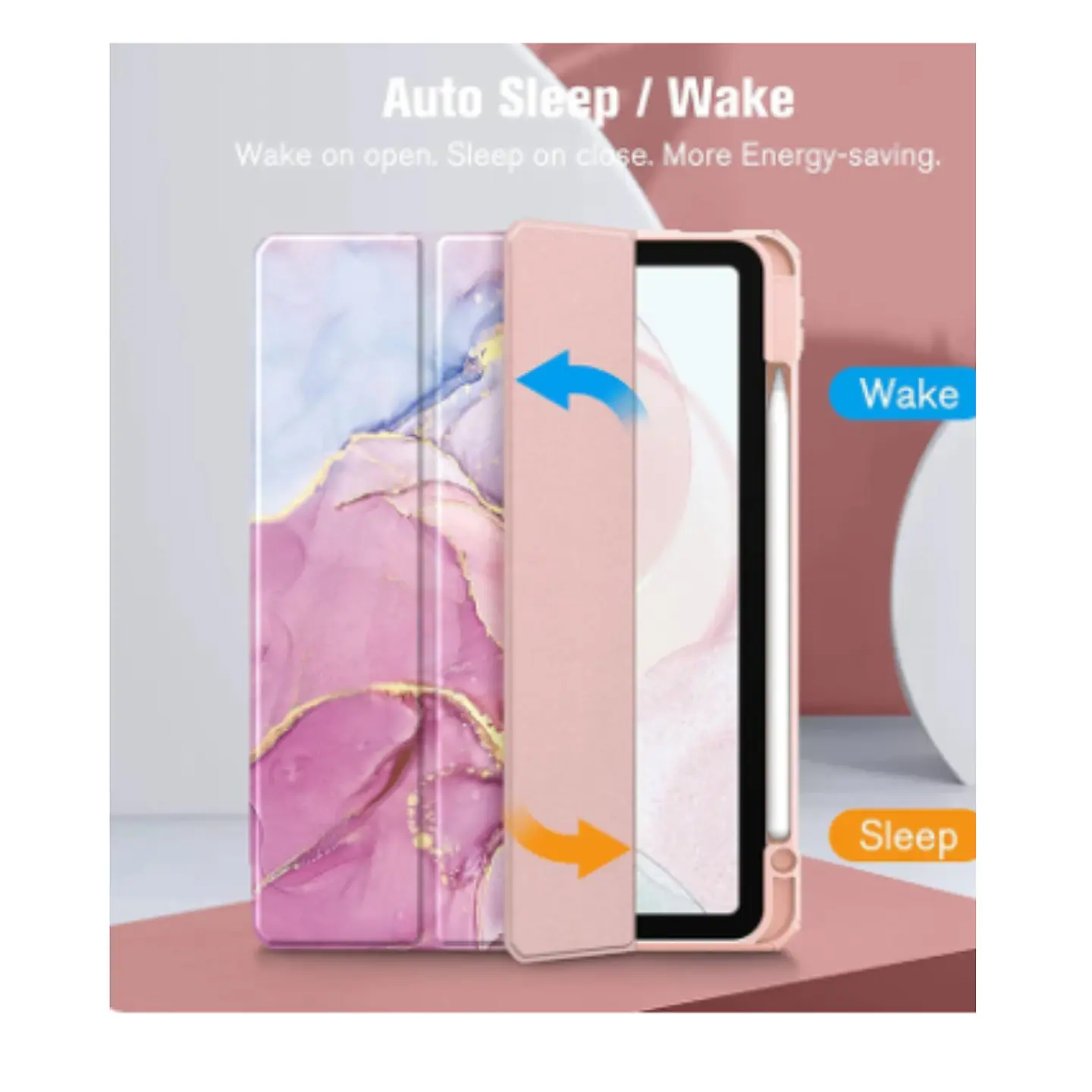 Funda Smart Cover Clear Mármol Para iPad Air 4ta 5ta 10.9 6