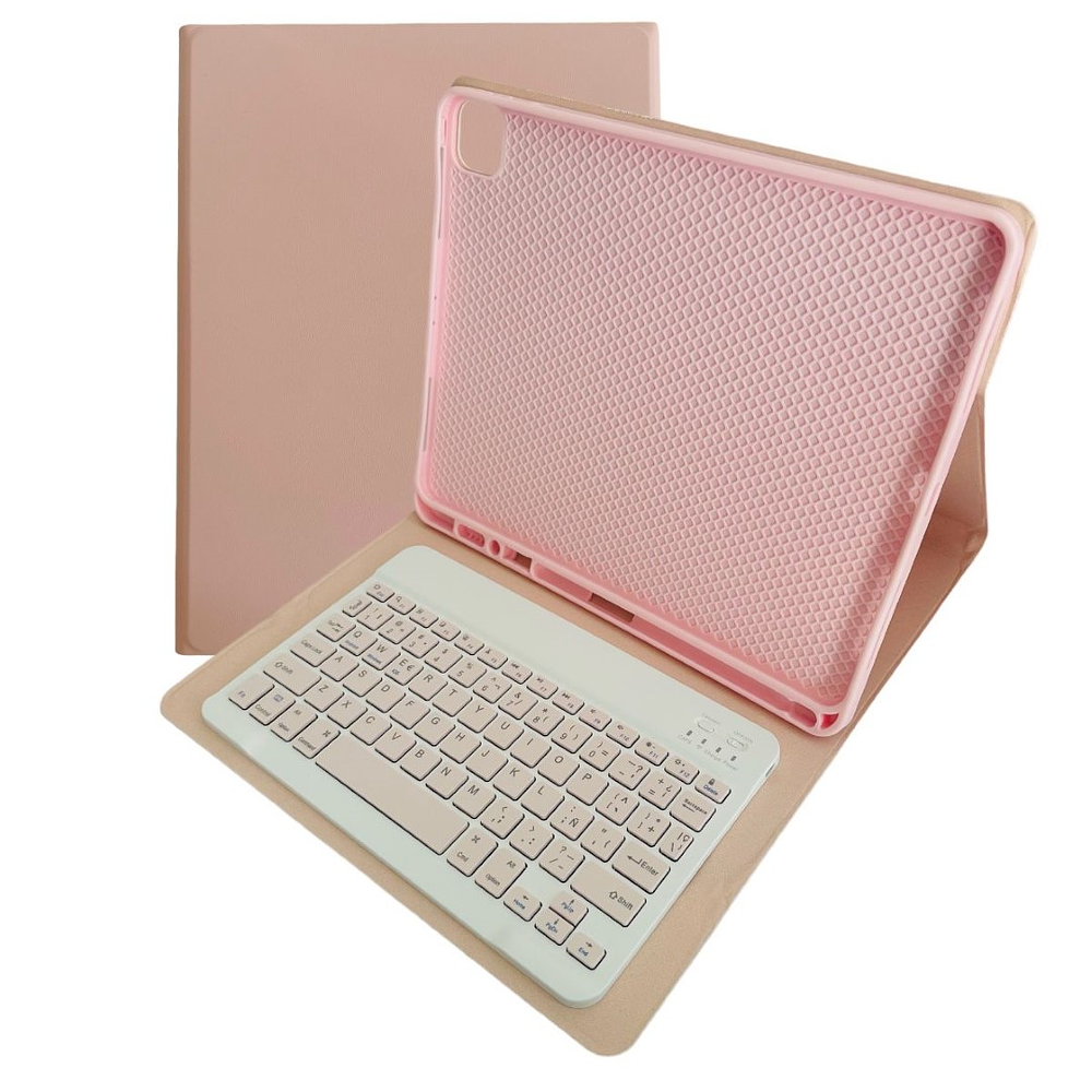 Funda Con Teclado Rosado Para iPad Air 13 M2 2024 Con Ranura