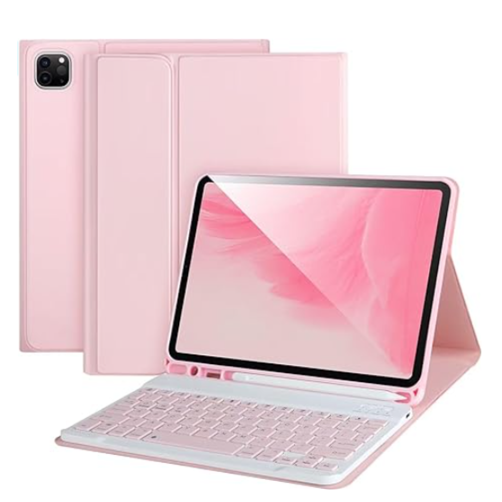 Funda Con Teclado Rosado Para iPad Pro 11 M4 2024 Español