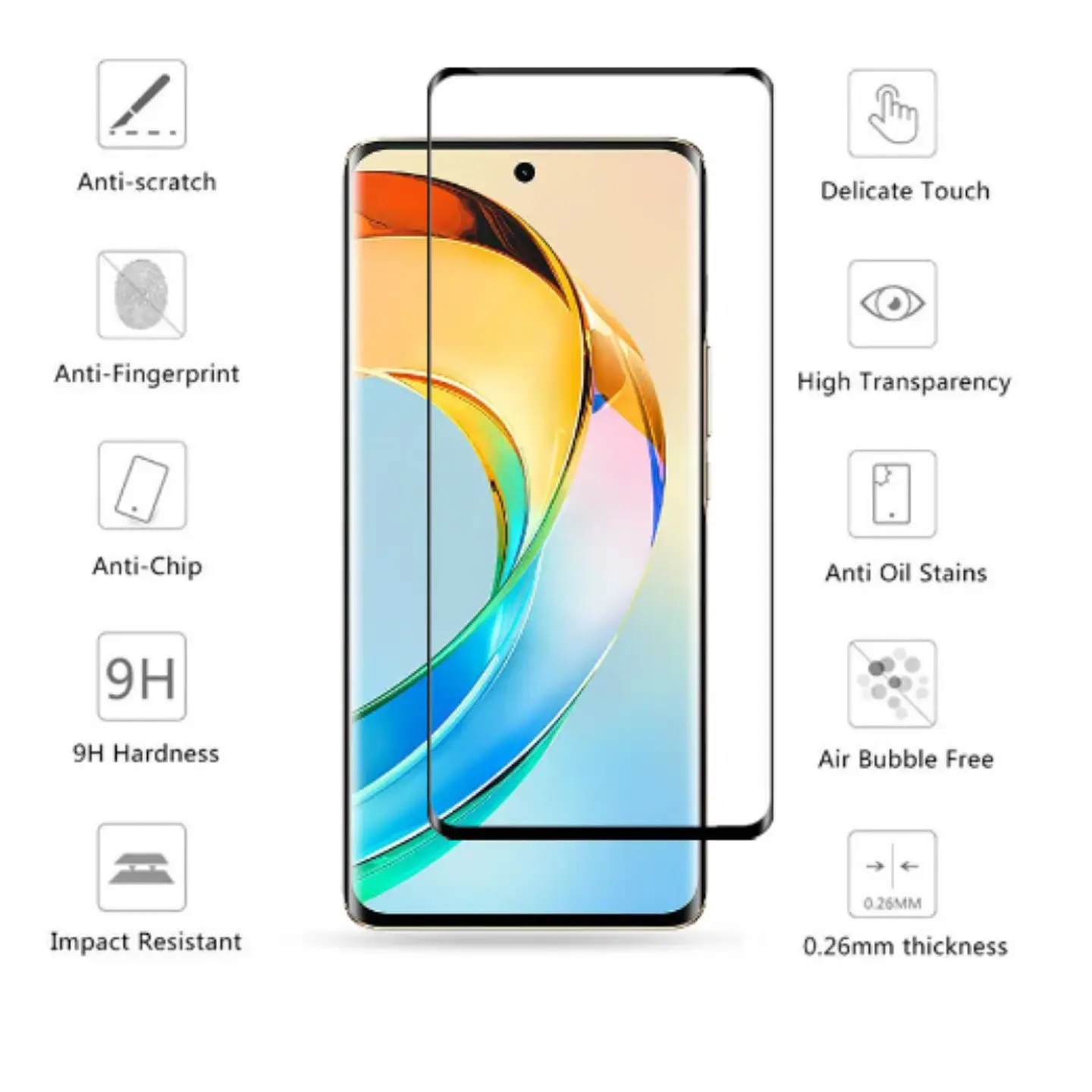 Lámina Completa Vidrio Templado Curvo Para Honor Magic6 Lite 2