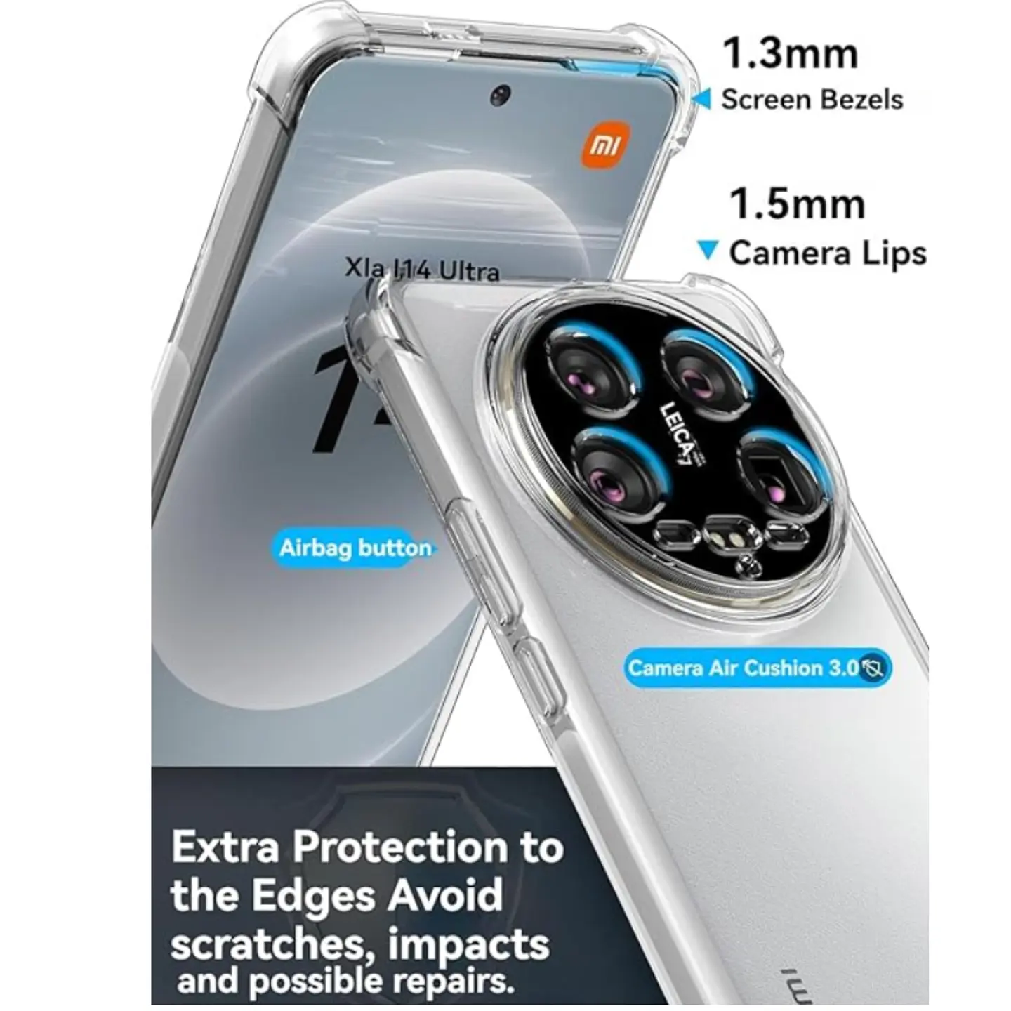 Carcasa Funda Para Xiaomi 14 Ultra 5g Transparente Reforzada 3