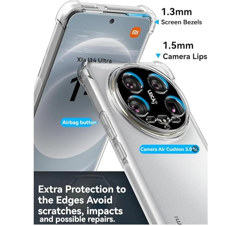 Carcasa Funda Para Xiaomi 14 Ultra 5g Transparente Reforzada 3
