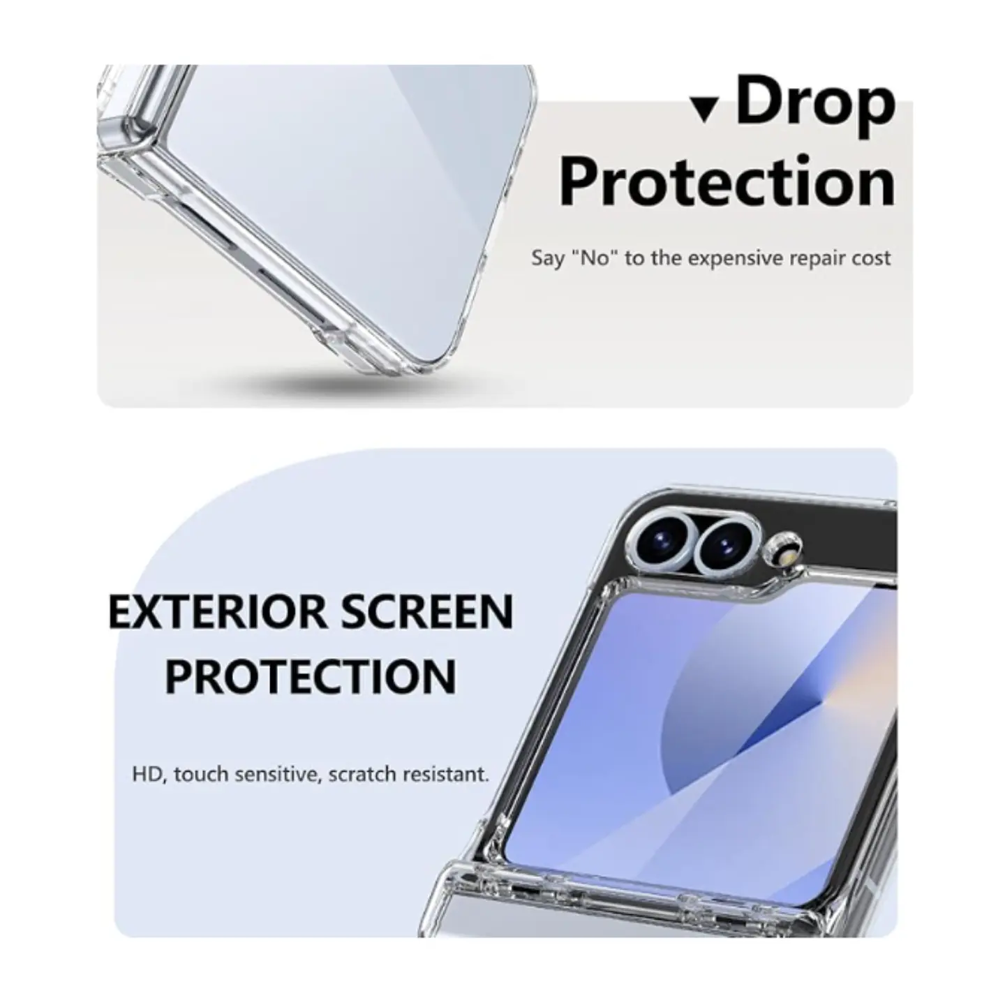 Carcasa Para Samsung Z Flip 6 Transparente Con Bisagra 3