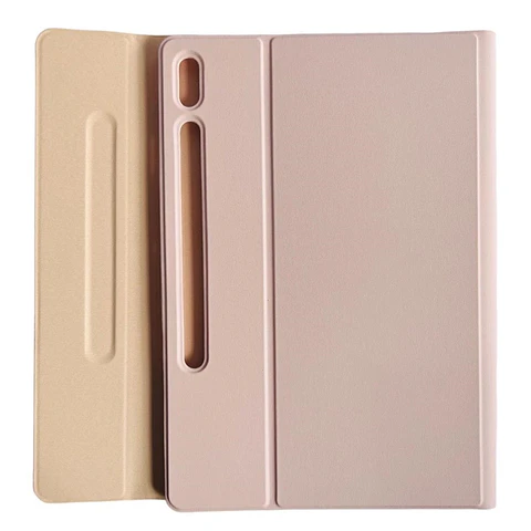 Funda Con Teclado Rosado Para Samsung S10 Plus 12.4 Español