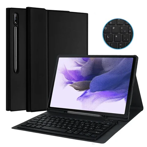 Funda Con Teclado Negro Para Tab Samsung S10 Plus 12.4" X820 Español